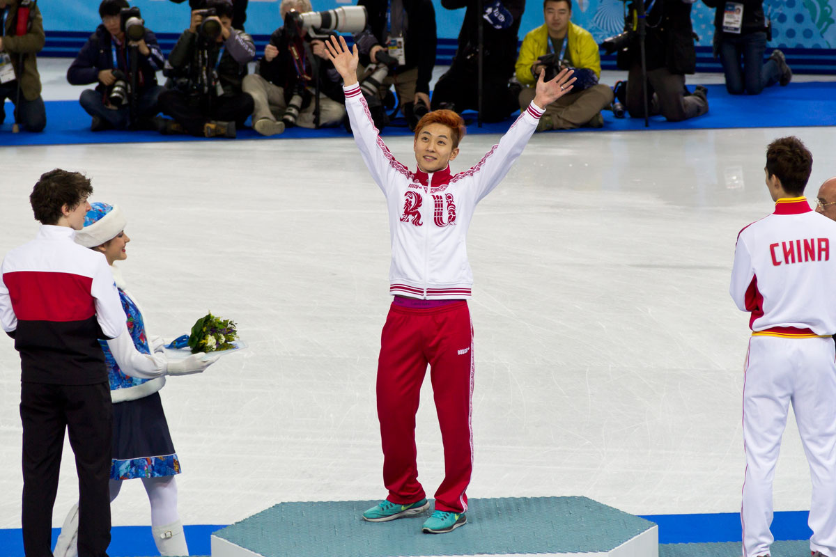 Виктор Ан на зимних Олимпийских играх 2014 года. Фото: Pawel Maryanov/Wikimedia Commons