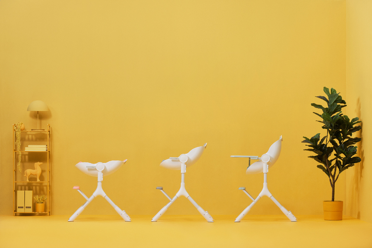 Стульчик Oribel. Три положения спинки. Идеален для малышей  с рождения.