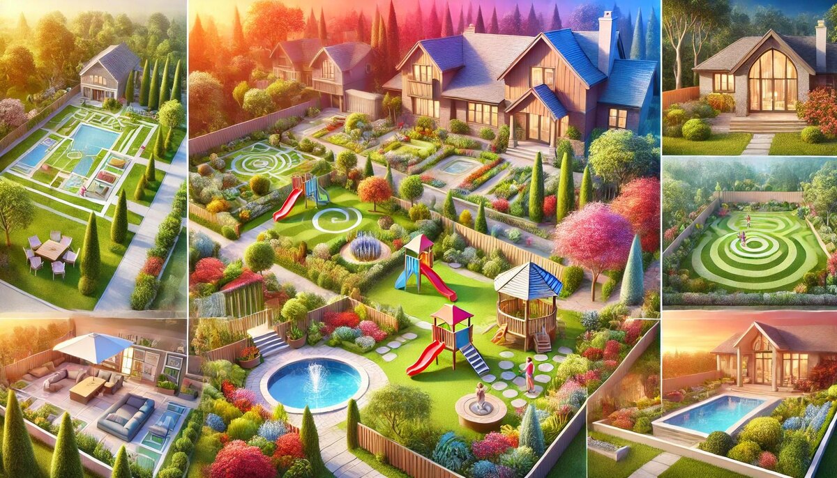 Например, можно разработать типовые проекты для благоустройства участков разной площади — от небольших садов до больших коттеджных участков.