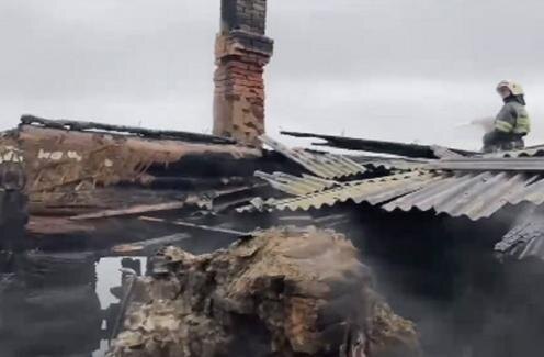 Кадр из видео тушения пожара