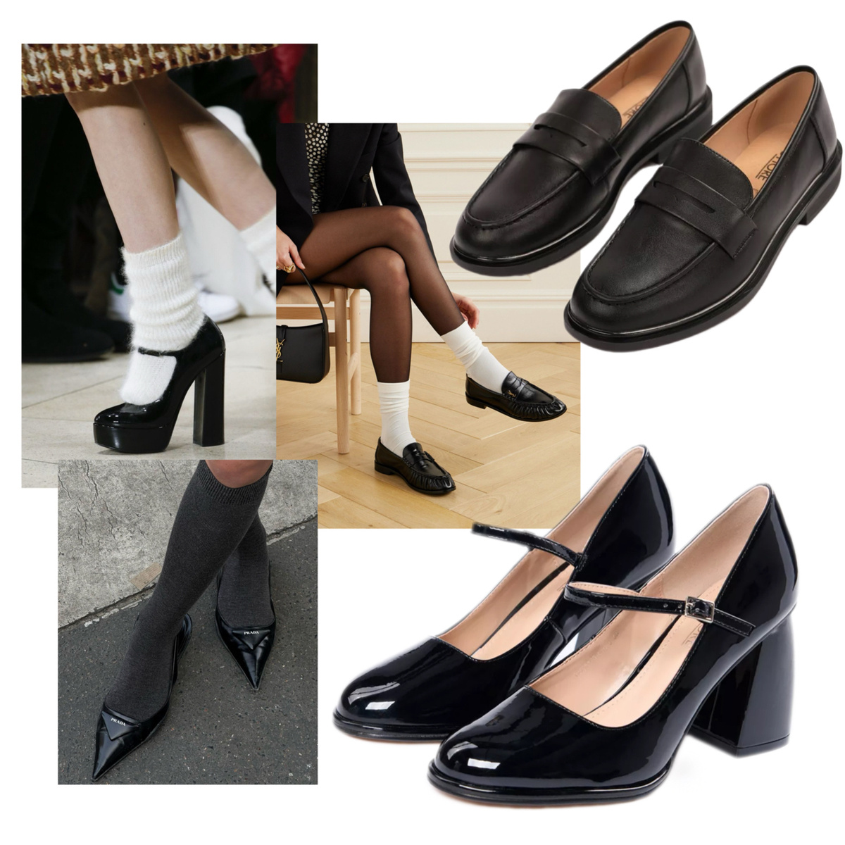 На фото справа классические лоферы от Rio Fiore стоимостью  2 987 RUB и лаковые туфли Rio Fiore стоимостью 1 867 RUB с учётом скидок