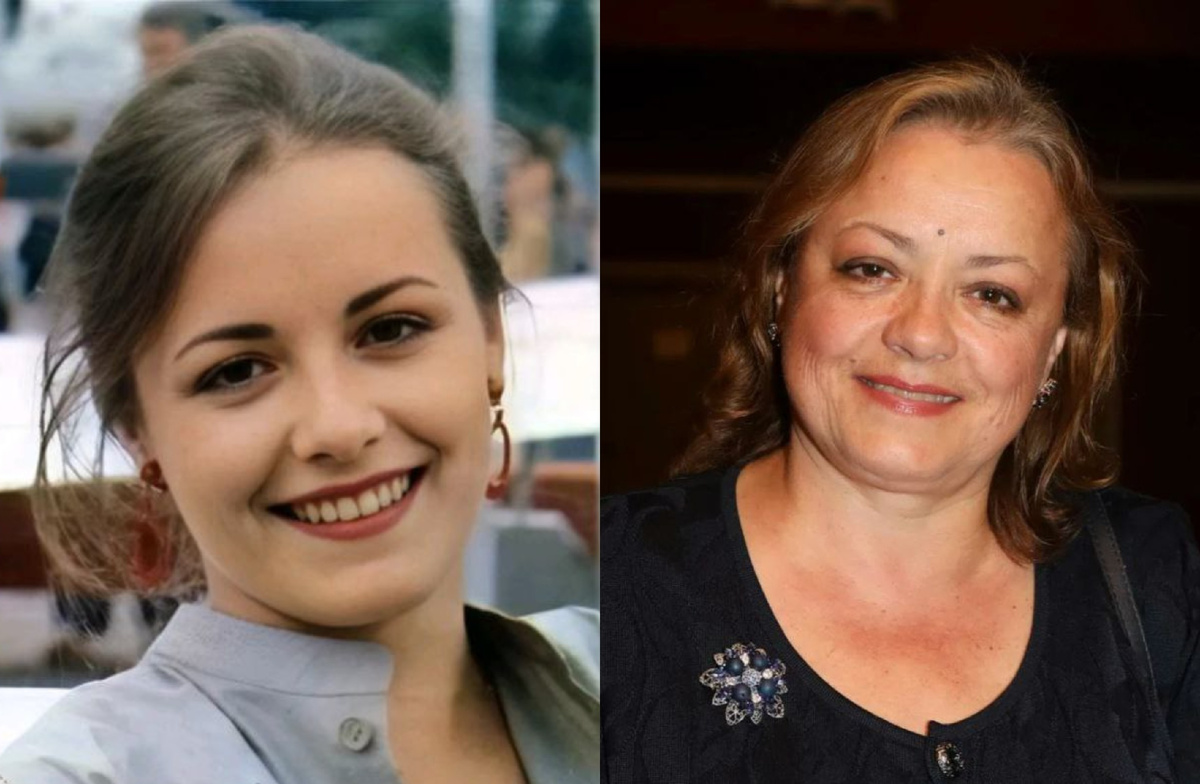 на фото Елена Цыплакова в молодости и сейчас