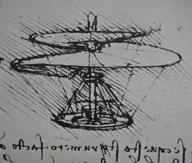 Чертеж вертолета Леонардо да Винчи 