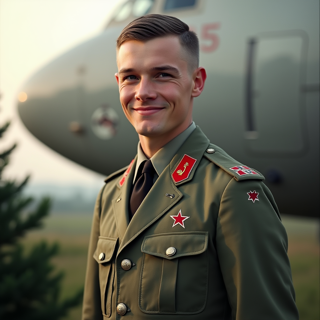 Юный Гагарин, полный надежд и амбиций, на пути к своей мечте о космосе.