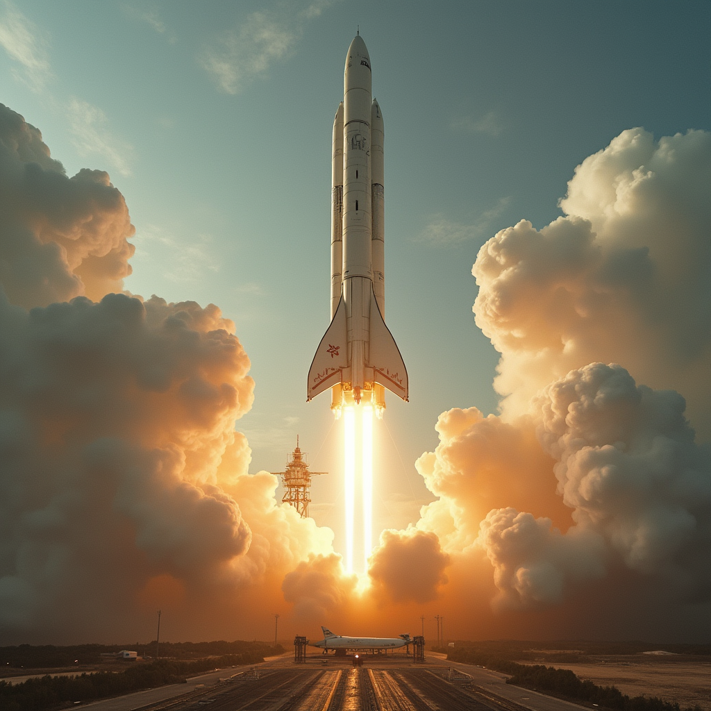 Запуск "Востока-1" — исторический момент, когда Гагарин первым вышел в космос, став символом новых достижений.