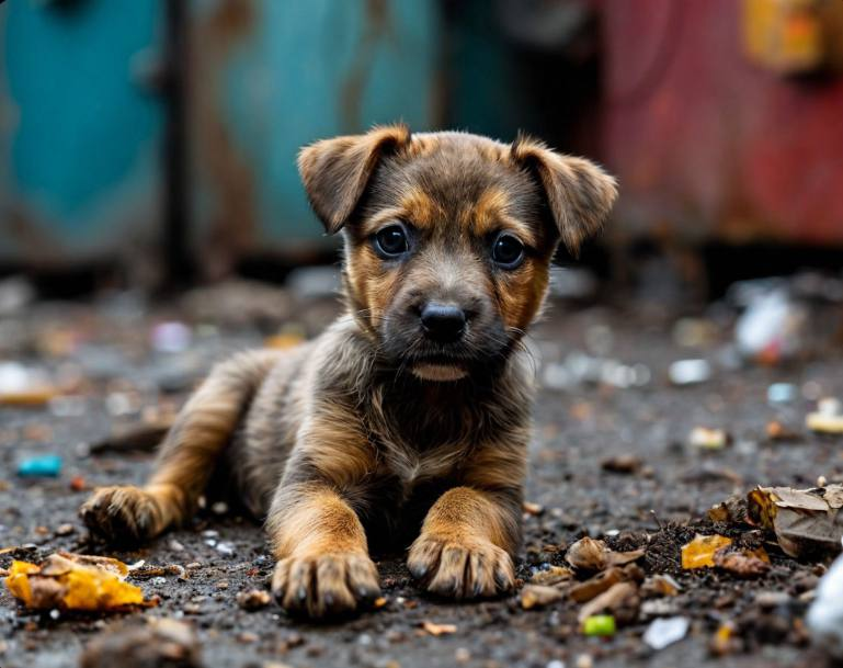 Приютил с улицы бездомного щеночка, и подарил ему новую жизнь