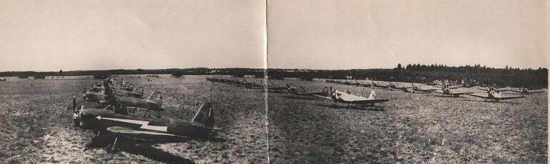 Аэродром ДОСААФ в Крюкове, 1954 г. Источник: Музей Зеленограда.