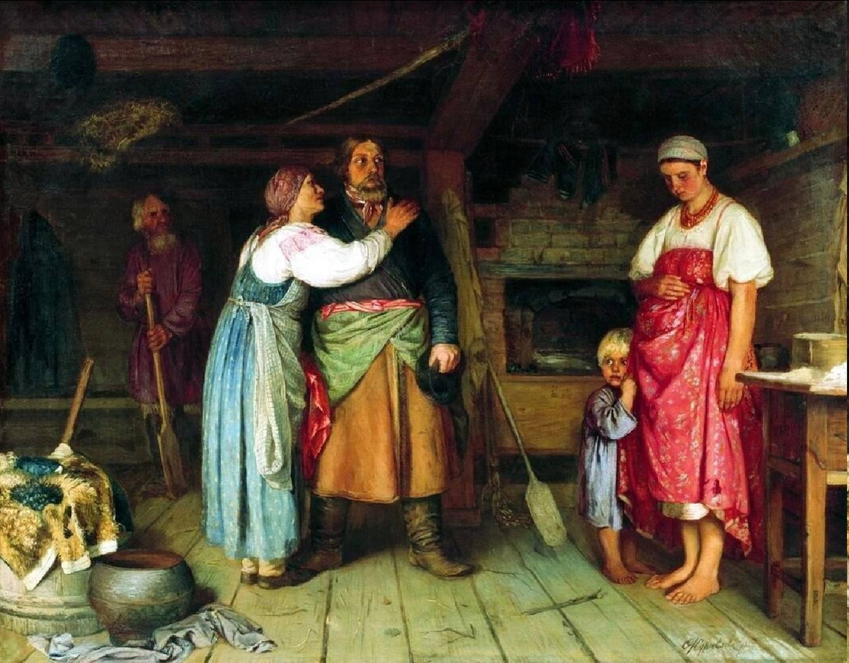 Фирс Журавлёв. «Приезд извозчика на родину». 1868