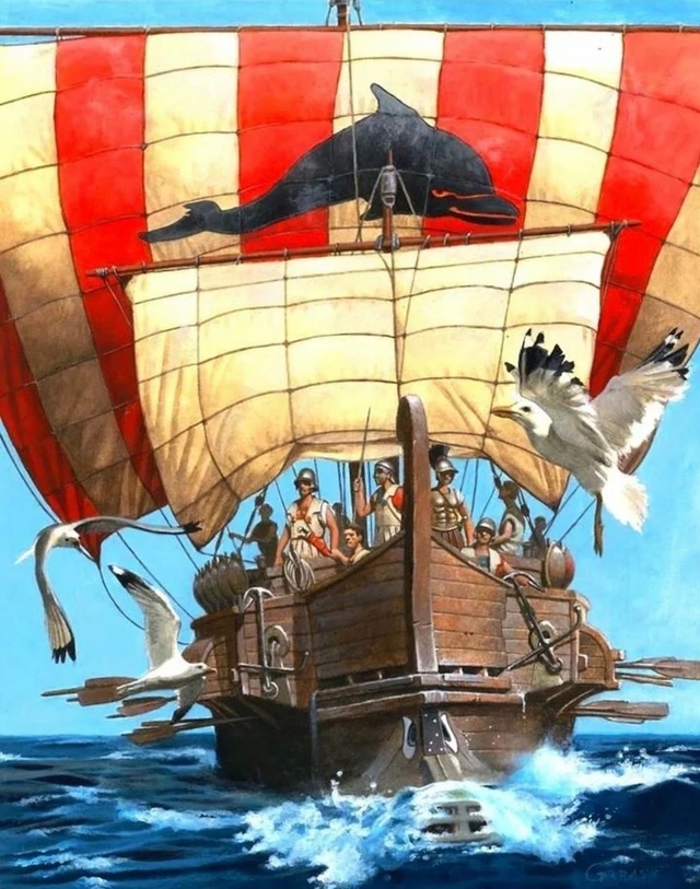 Македонская галера. Рисунок Звонимира Грбажича. Изображение из открытых источников. 