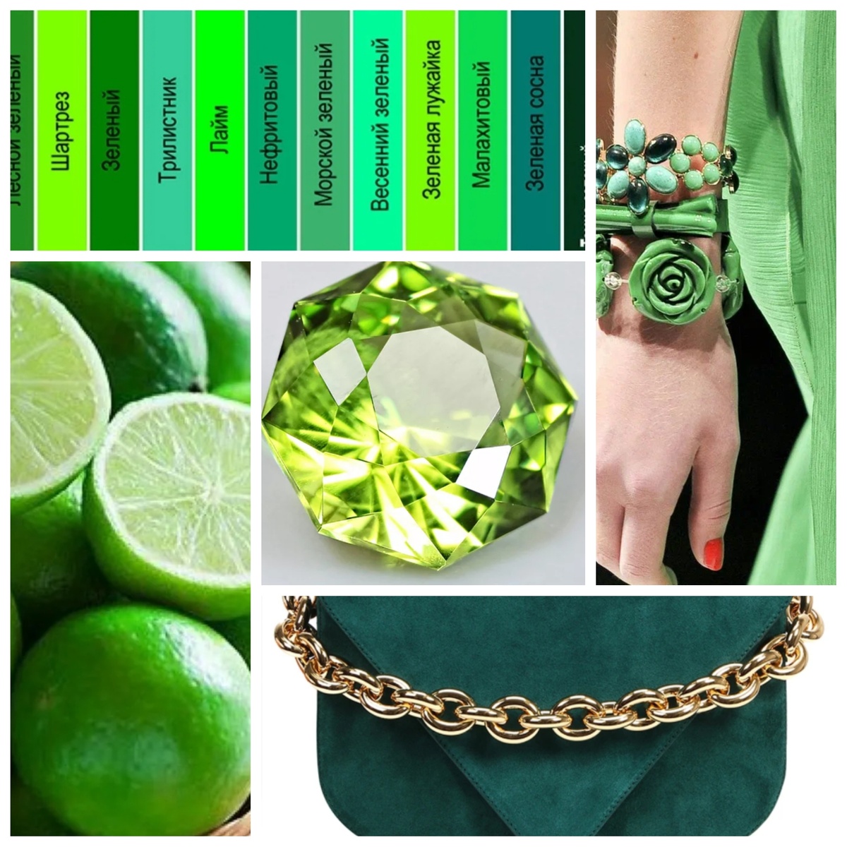 Оттенки зелёного цвета