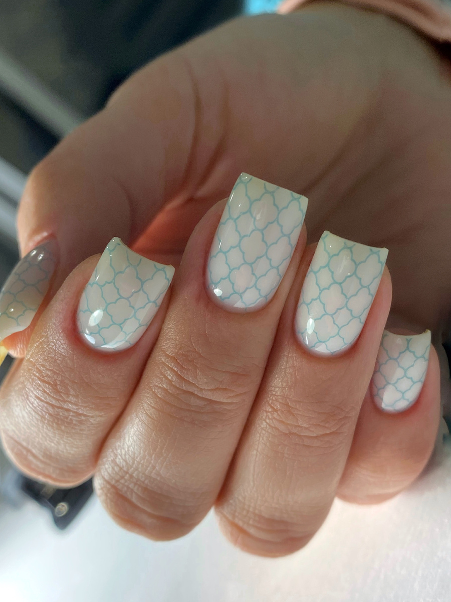 #Молочный гель, #стемпинг*