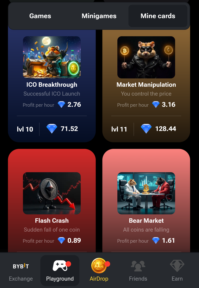 Карты в Хамстер Комбат.