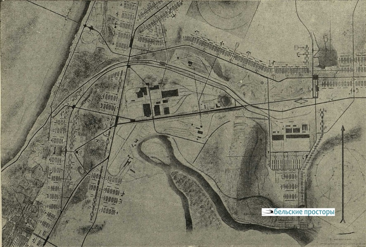 Схема планировки Черниковского промышленного узла (арх. М.Я. Гинзбург)
