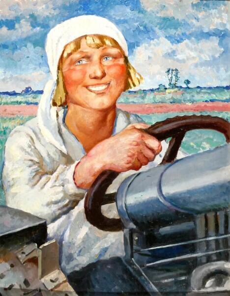    Е. А. Львов, «Дуня-трактористка», 1929 г. Фото: Общественное достояние