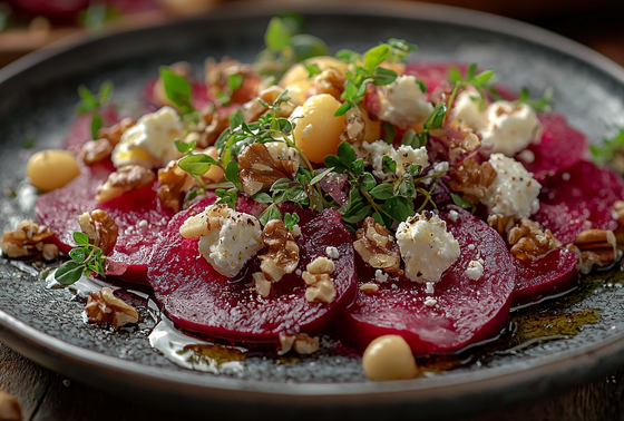    Карпаччо из свеклы, запеченной в духовке в фольге