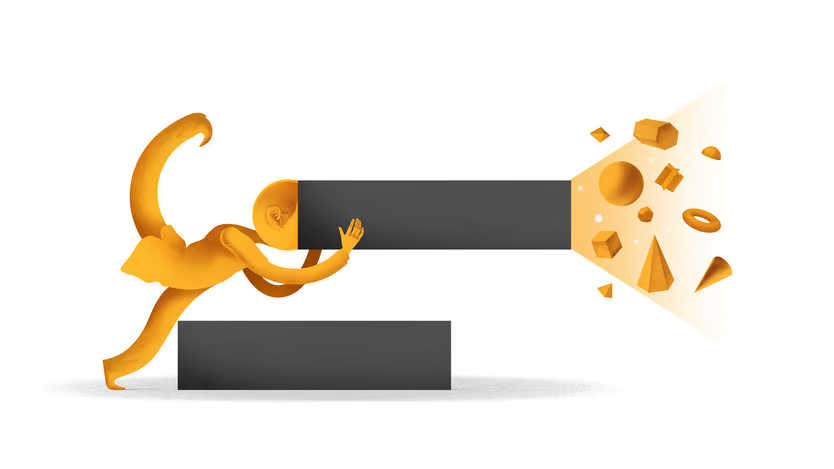 Иллюстрация Масаеси Сона, слишком занятого взглядом в будущее, чтобы видеть то, что находится перед ним, вместо этого он опрокидывает логотип SoftBank.