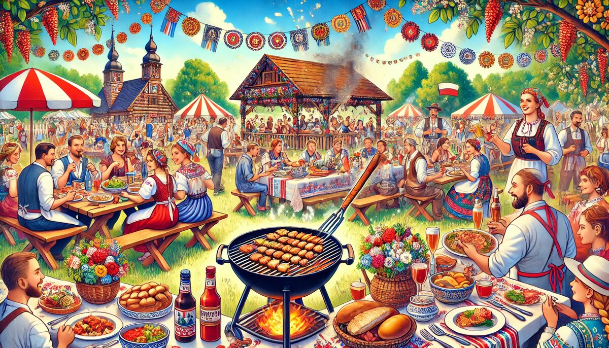 Традиции, связанные с польским плескавицем (сгенерировано DALL-E)