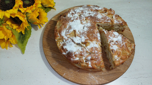 Яблочный кекс с изюмом на растительном масле