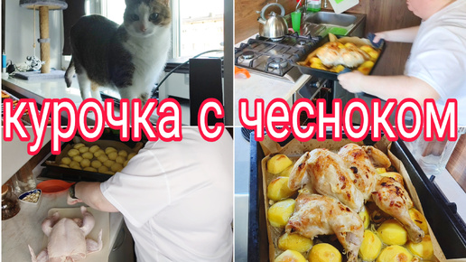 ЗАПЕКАЮ КУРИЦУ С ЧЕСНОКОМ * СНОВА ЗАБОЛЕЛ * ЯЩИК ПАНДОРЫ ОТКРЫЛСЯ 🤦