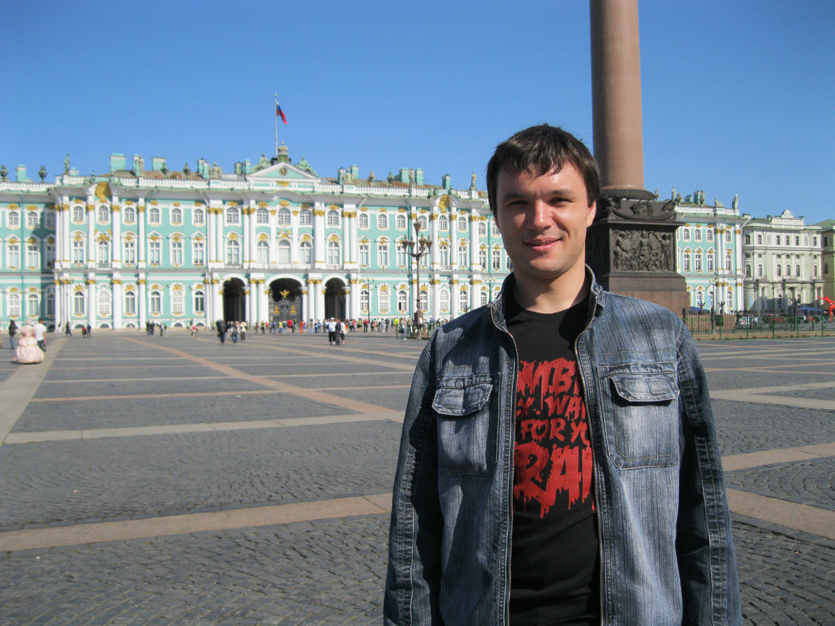 Автор на Дворцовой площади