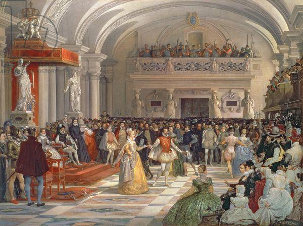 Картина "Свадьба будущего короля Франции Генриха IV с Маргаритой де Валуа в зале Кариатид Лувра 18 августа 1572 года" (изображение из открытых источников)