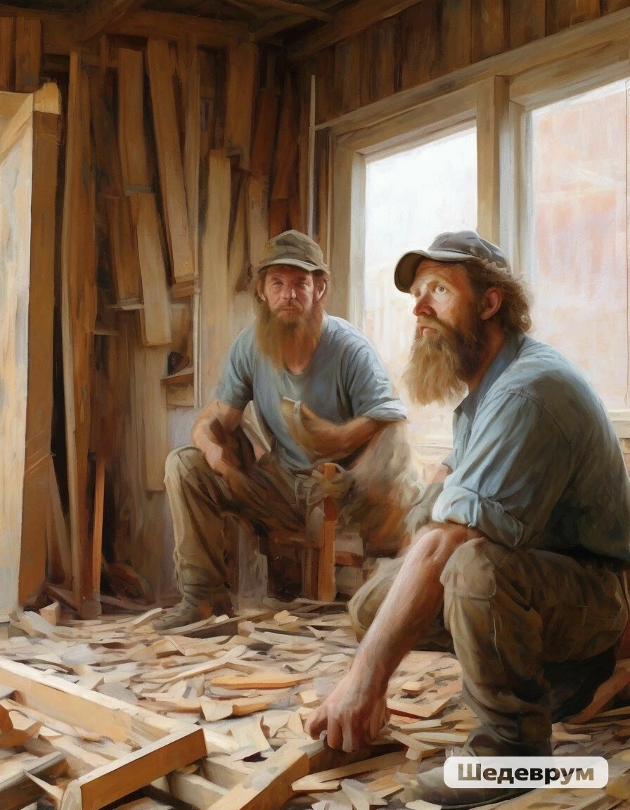 Два недалёких плотника)))