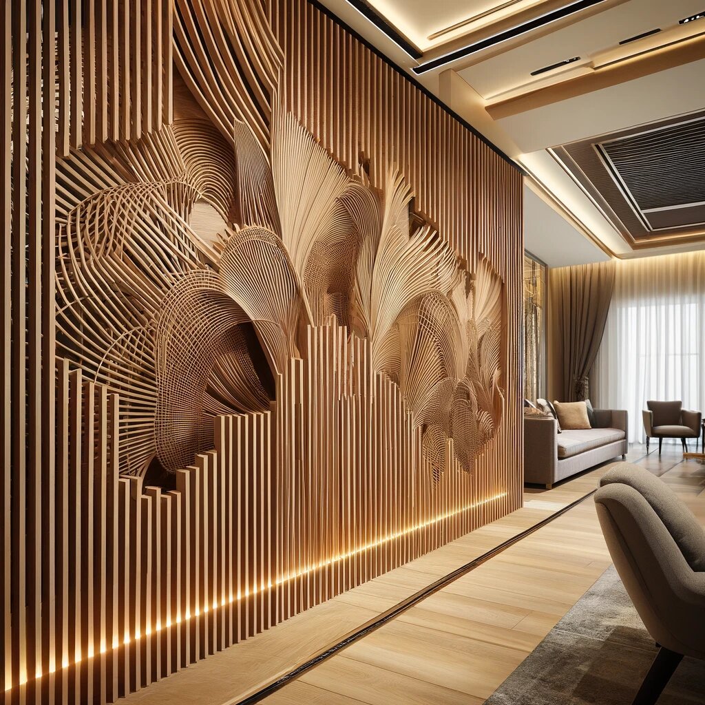 Арт-деко перегородка, оформление стены 