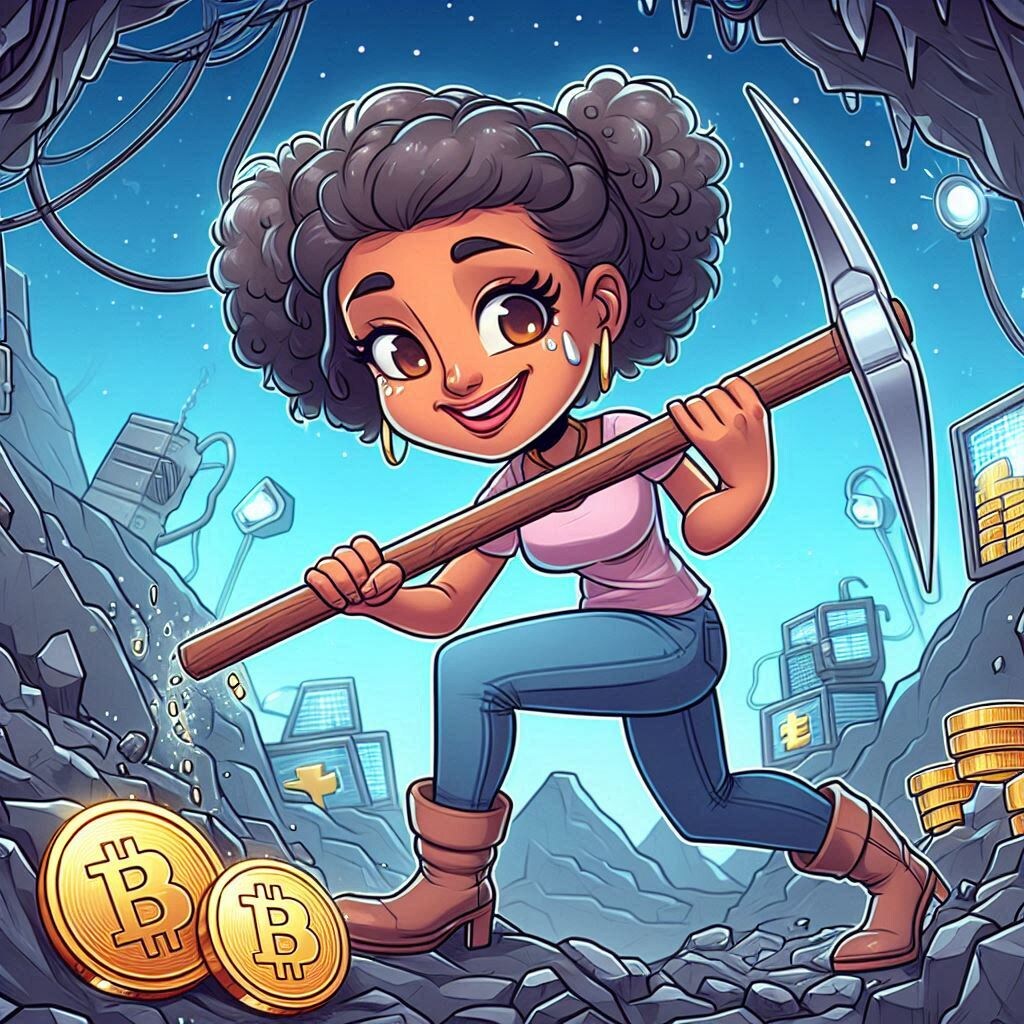 Индивид, пытающегося добывать криптовалюту с помощью кирки