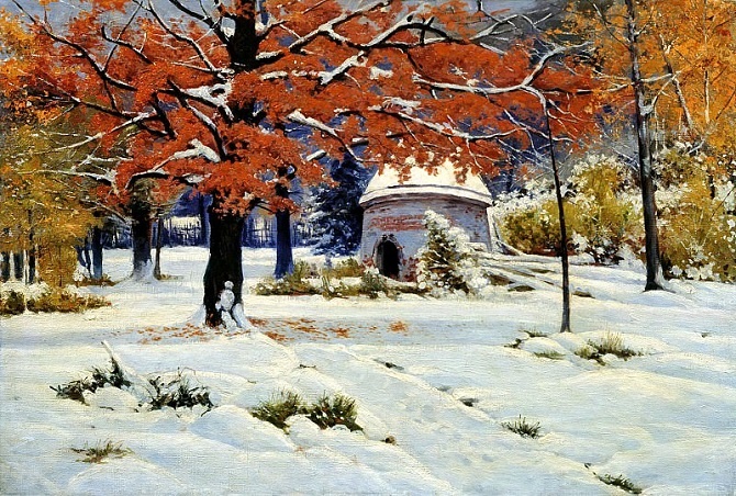 Константин Крыжицкий. Ранний снег. Около 1897. Холст, масло. 62 х 91,7. Государственный художественный музей Алтайского края, Барнаул