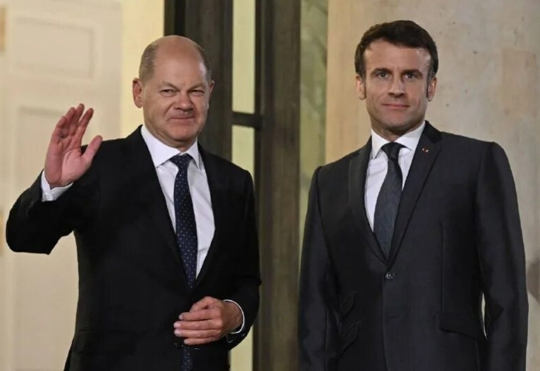 Из открытых источников в интернете. Олаф Шольц и Эмануэль Макрон.