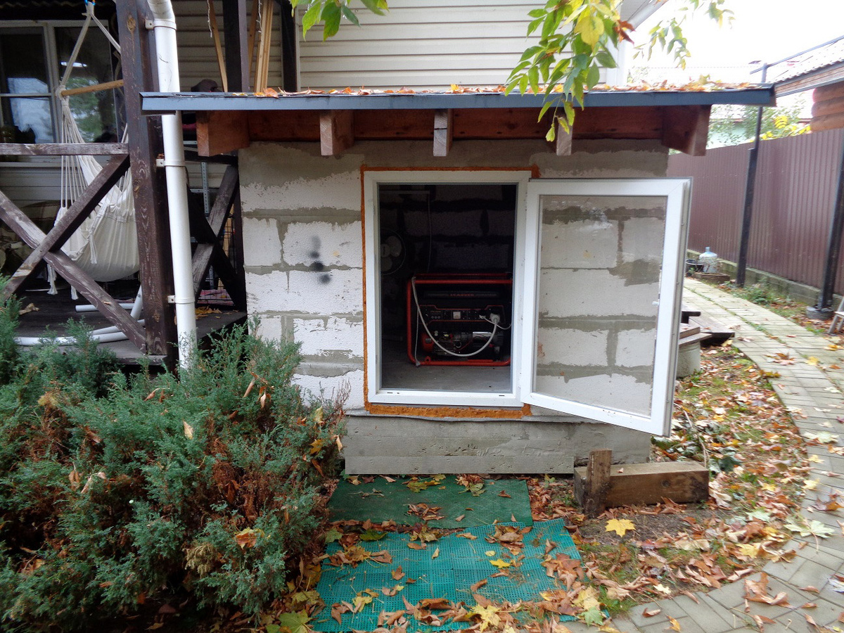 В итоге вышла будка из пеноблоков