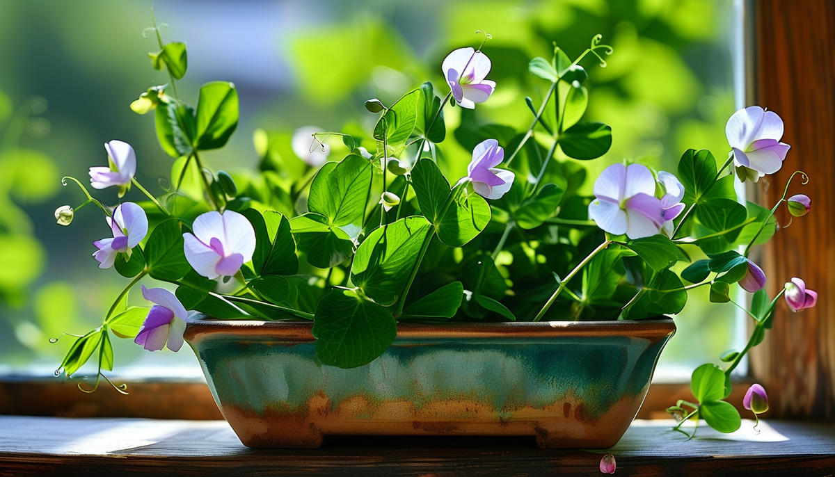 Горошек на подоконнике