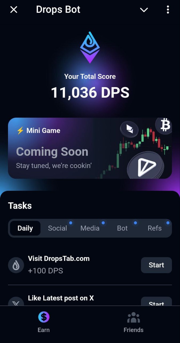 Drops - крипто игра, где не надо тапать экран