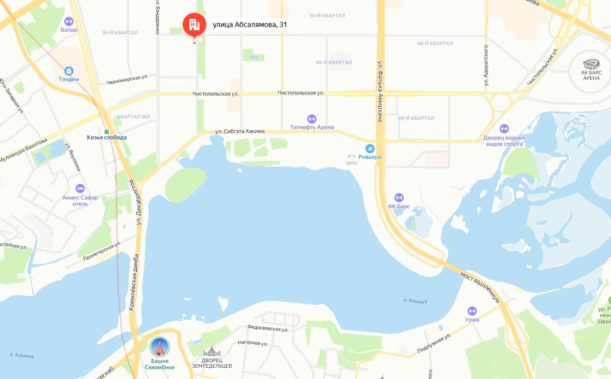 Расположение адреса на карте