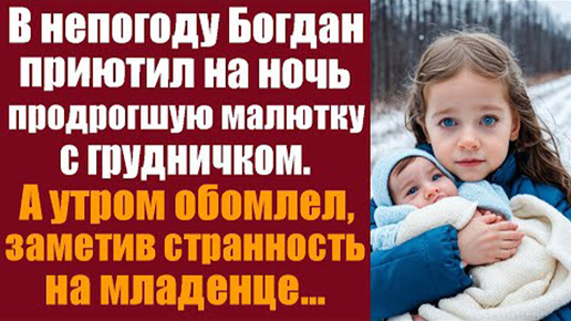 В непогоду Богдан приютил продрогшую малютку с грудничком.