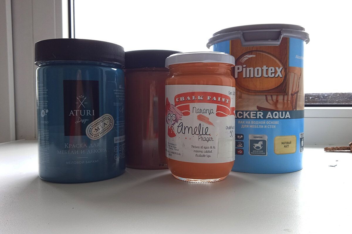 Мой набор — меловая коллекция и лак на водной основе. Источник: личный архив Анны Субботиной📷
