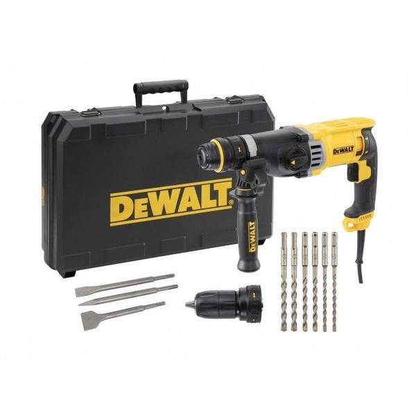 Перфоратор DeWalt D25144KP со сменным патроном и набором фирменной оснастки