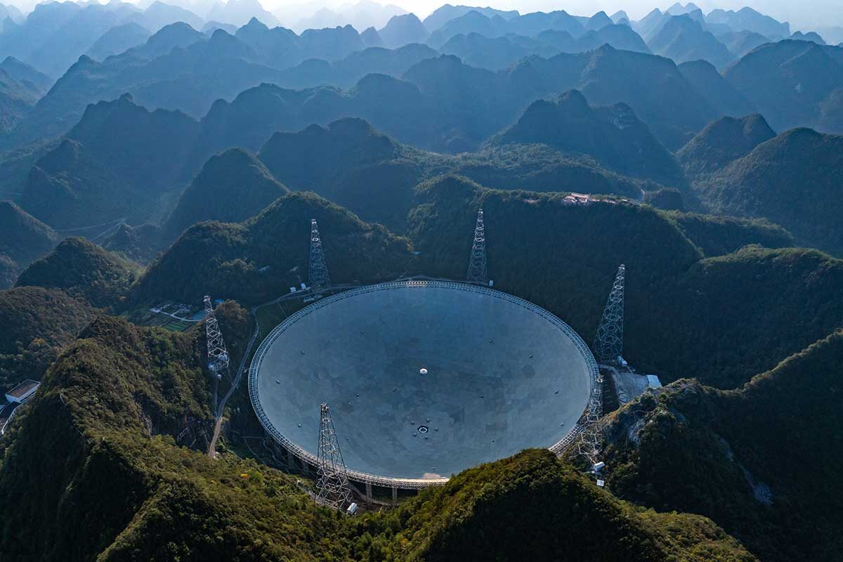 Liu Xu / XinHua / Global Look Press📷FAST — самый большой в мире радиотелескоп с заполненной апертурой. Его диаметр составляет 500 м
