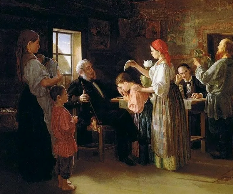 Барин и крепостные