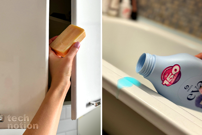 Для чего натирать шкаф мылом, а ванну - кондиционером для белья / Изображение: дзен-канал technotion