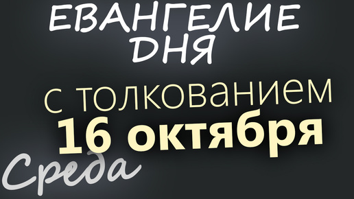 16 октября, Среда. Евангелие дня 2024 с толкованием