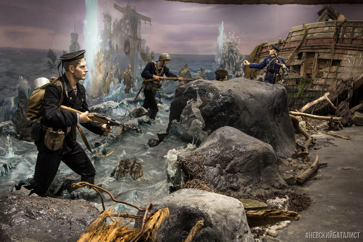 Трехмерная панорама «Десант на Шумшу. Последний остров войны». Южно-Сахалинск, музейно-мемориальный комплекс «Победа». Авторы: художественное объединение «Невский баталист».