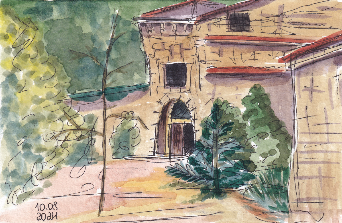 Феодосия. Церковь Сурб Саркис. Бумага, акварель