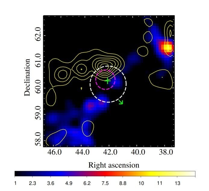     Карта наблюдений пульсара PSR J0248+6021. Источник: Cao et al., 2024.