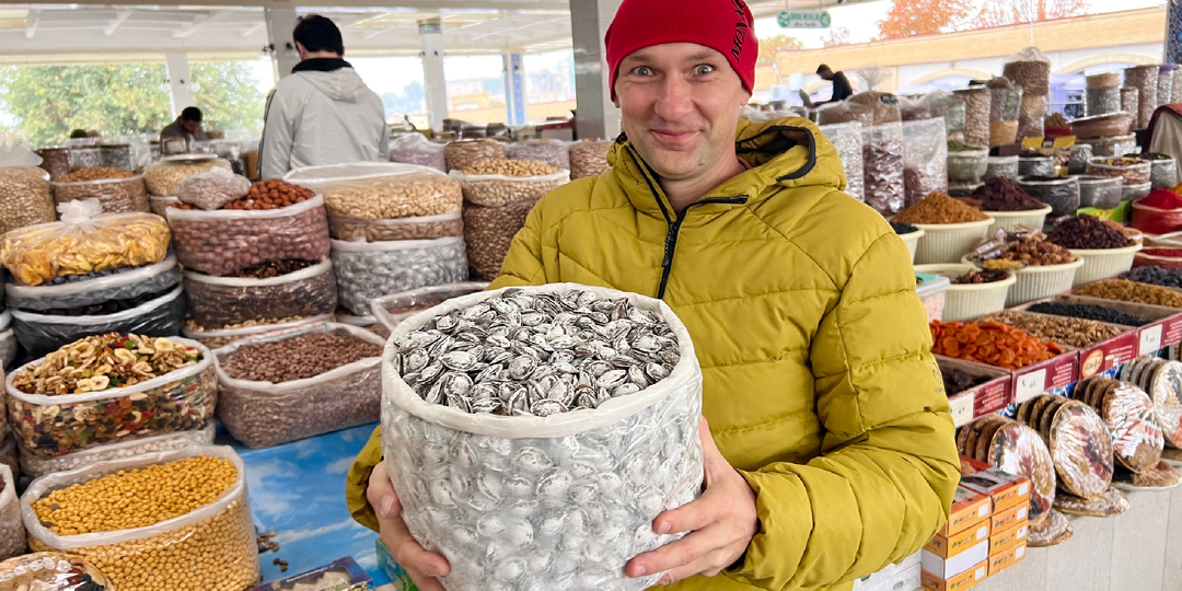 Узбекистан: проба 7 новых продуктов на "Сиабском базаре" (Самарканд). Цены и неожиданные покупки