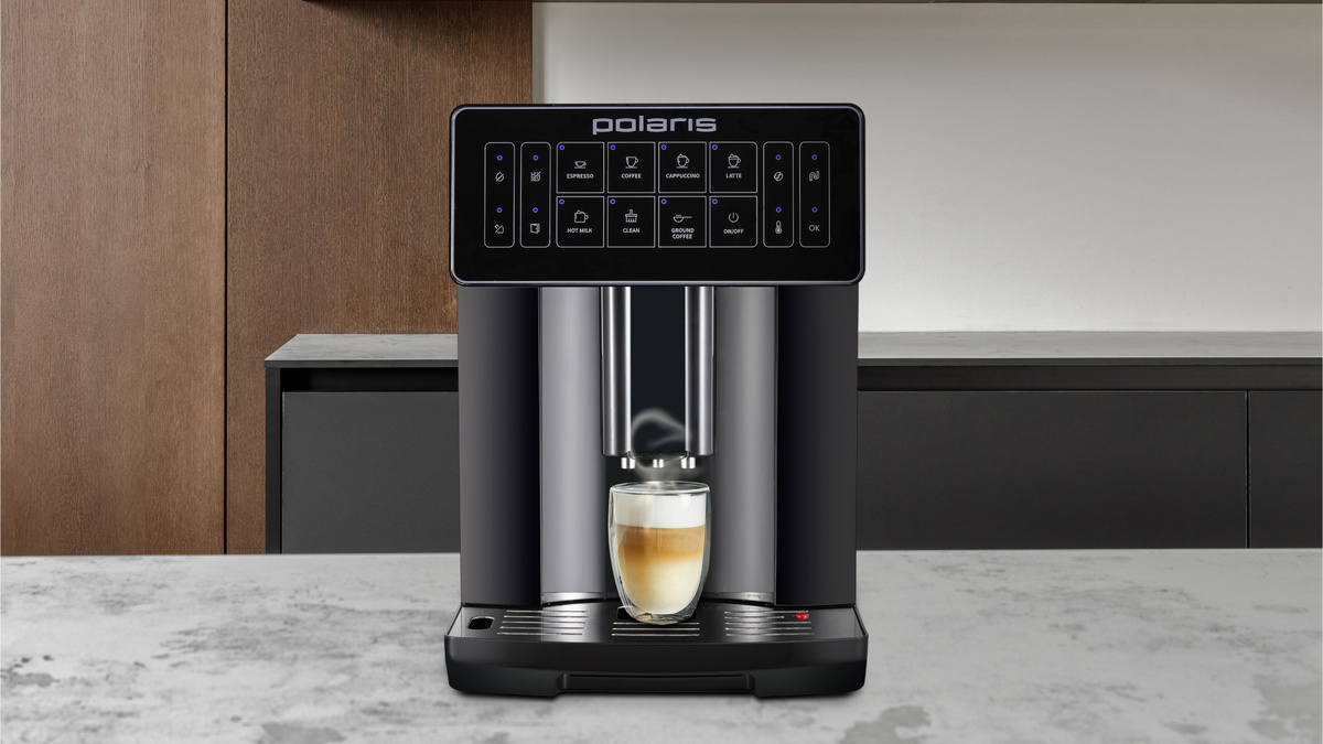 Кофемашина автоматическая Polaris PACM 2052AC с капучинатором и встроенной кофемолкой