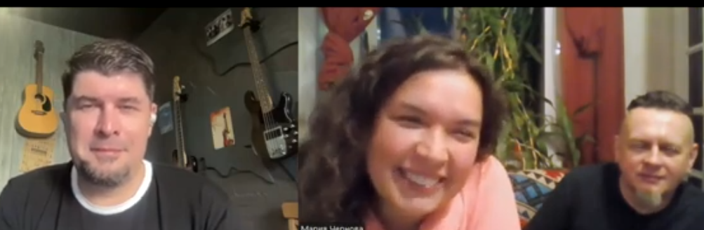 2024. Интервью "Машбюро" с бас-гитаристом БАНДЫ ЧЕТЫРЁХ Иваном Быковым. Иван Быков, Мария Чернова, Юрий Фомиченко