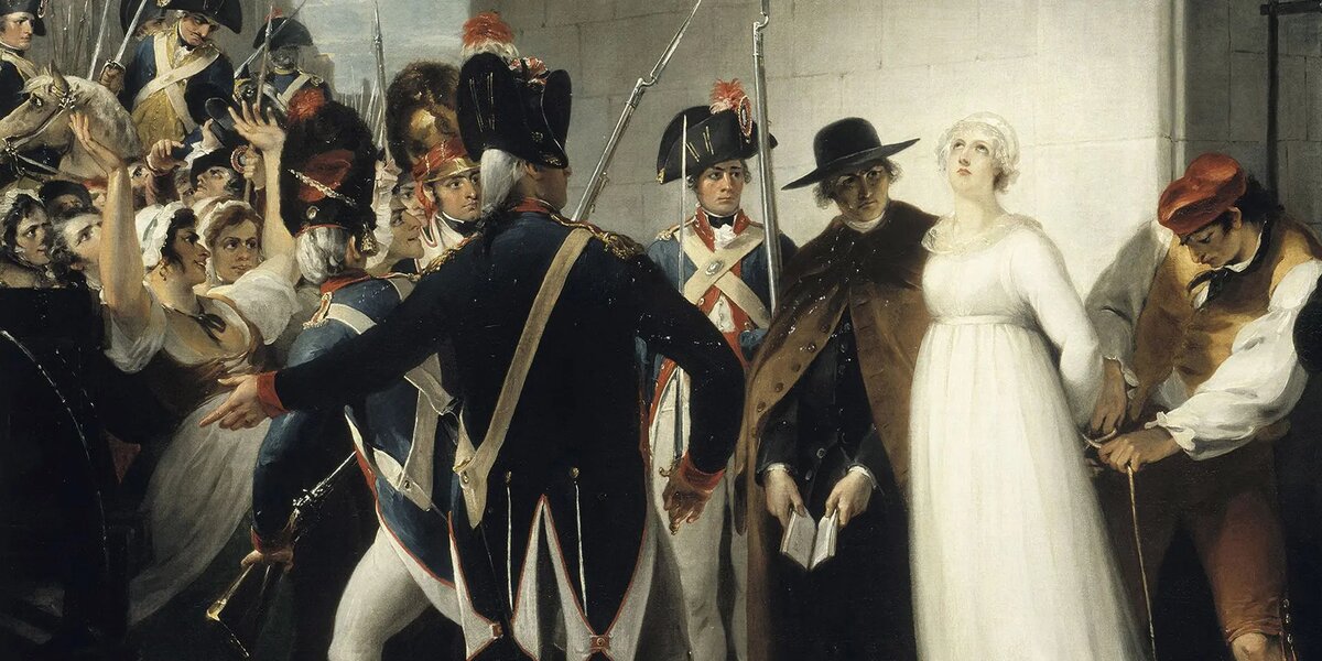 Марию-Антуанетту ведут на гильотину в октябре 1793 года. ФОТО: FINE ART IMAGES/HERITAGE IMAGES/GETTY IMAGES, https://www.wsj.com/articles/marie-antoinette-review-a-queen-and-her-troubles-11573602592?mod=flipboard