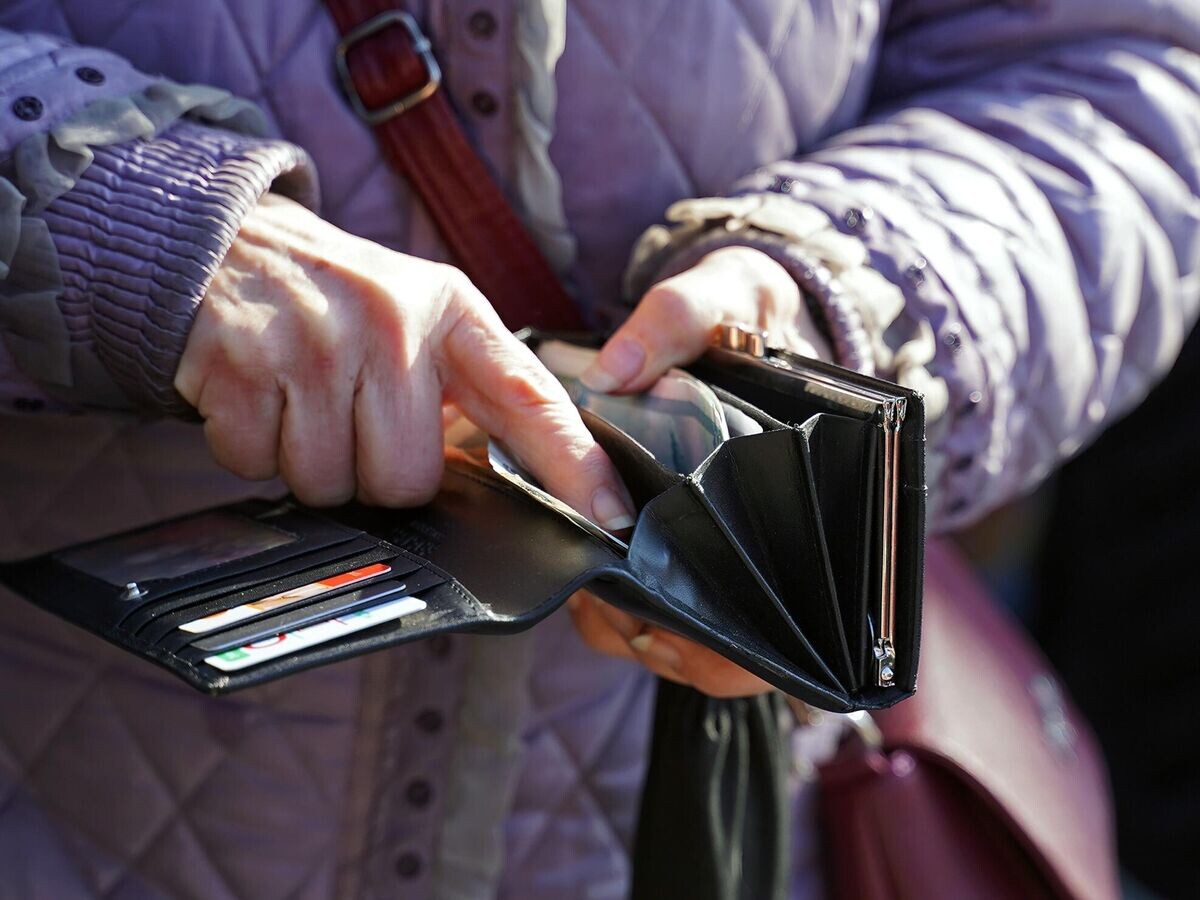   Женщина достает деньги из кошелька © РИА Новости / Александр Сухов