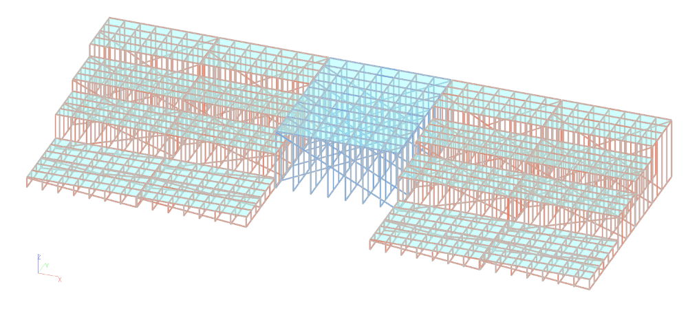 Расчётная схема подиума в ПВК SCAD Office